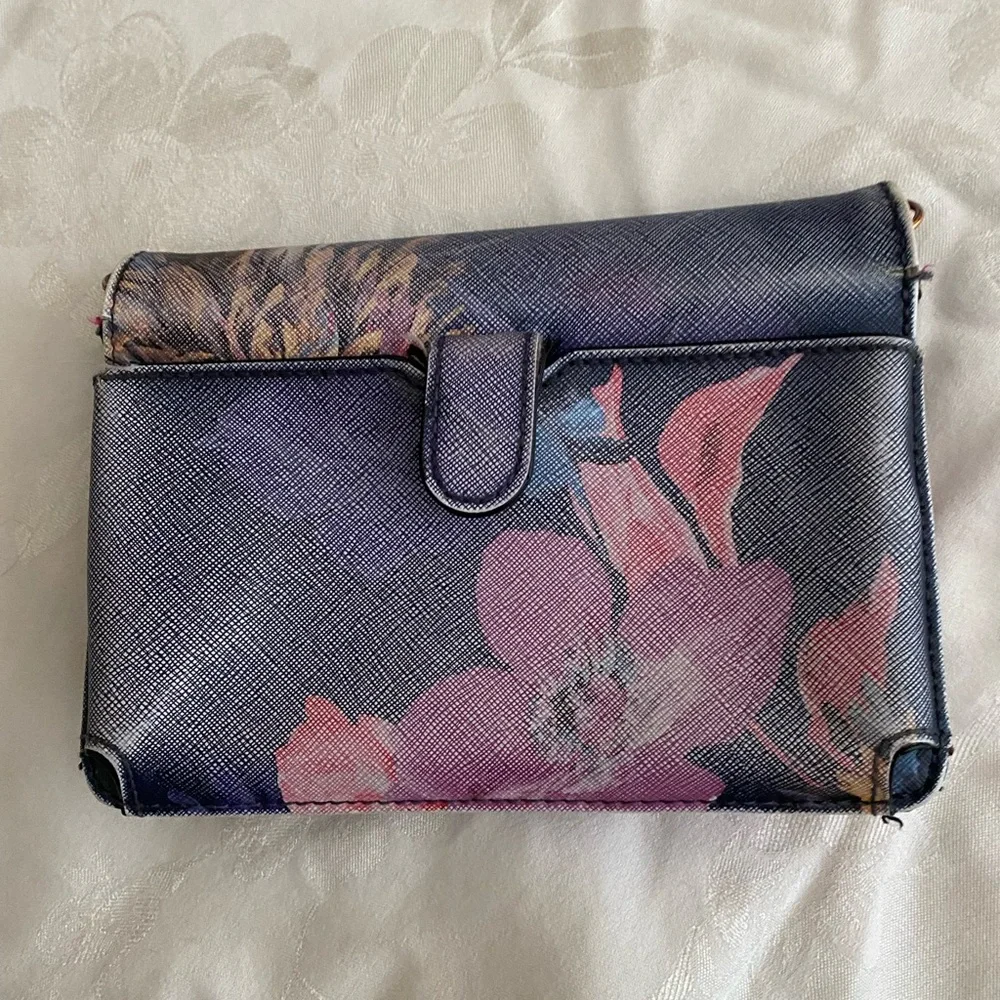 Trina Turk Floral Clutch - Black, Pink, and Blue